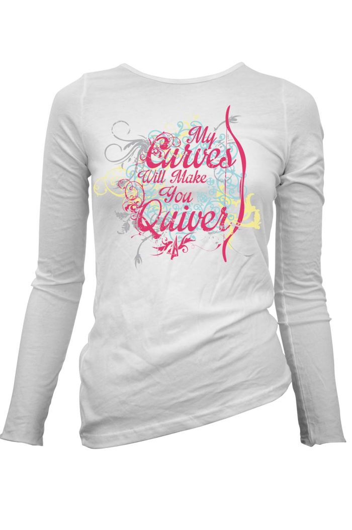 Archery Women's apparel | Bowhunting Shirts | Curves 3/4 sleeve Raglan | Bow Hunting Ladies Shirts